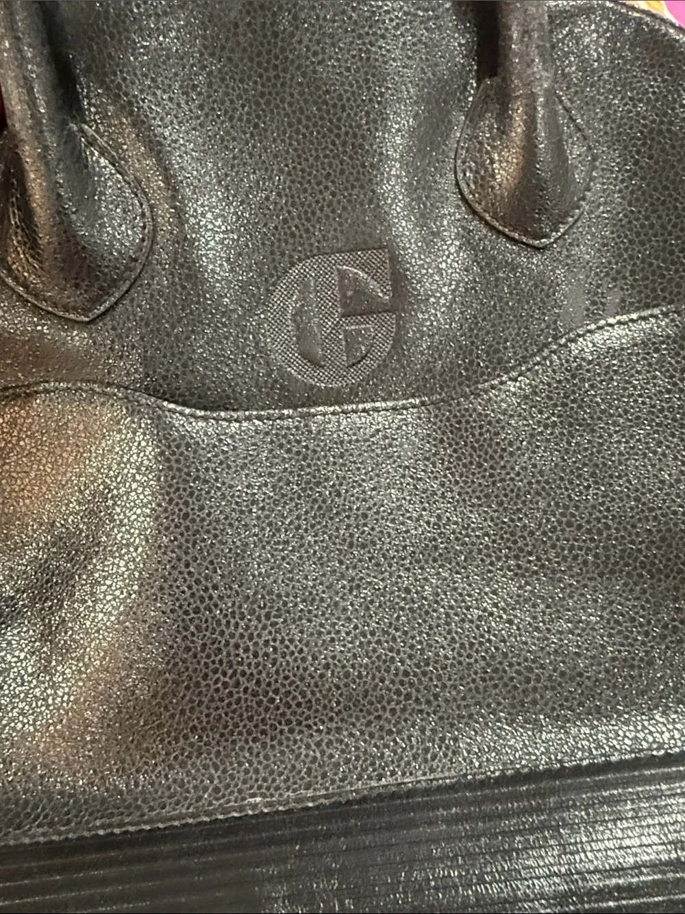 Classic Black Dome Tote with Embossed Logo